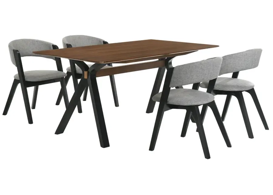 Laredo and Rowan 5 Piece Black Rectangular Dining Set