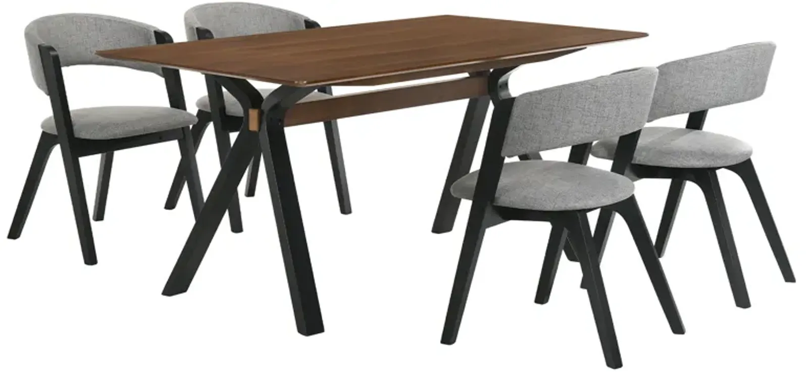 Laredo and Rowan 5 Piece Black Rectangular Dining Set