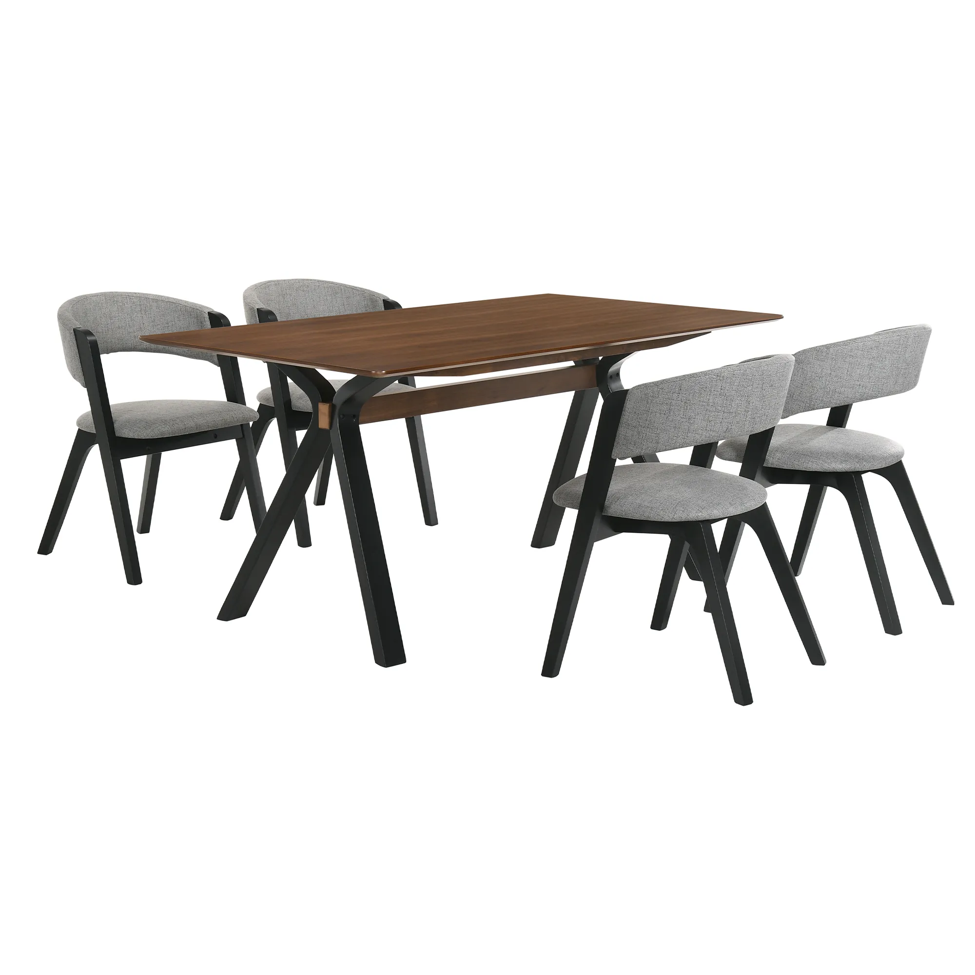 Laredo and Rowan 5 Piece Black Rectangular Dining Set