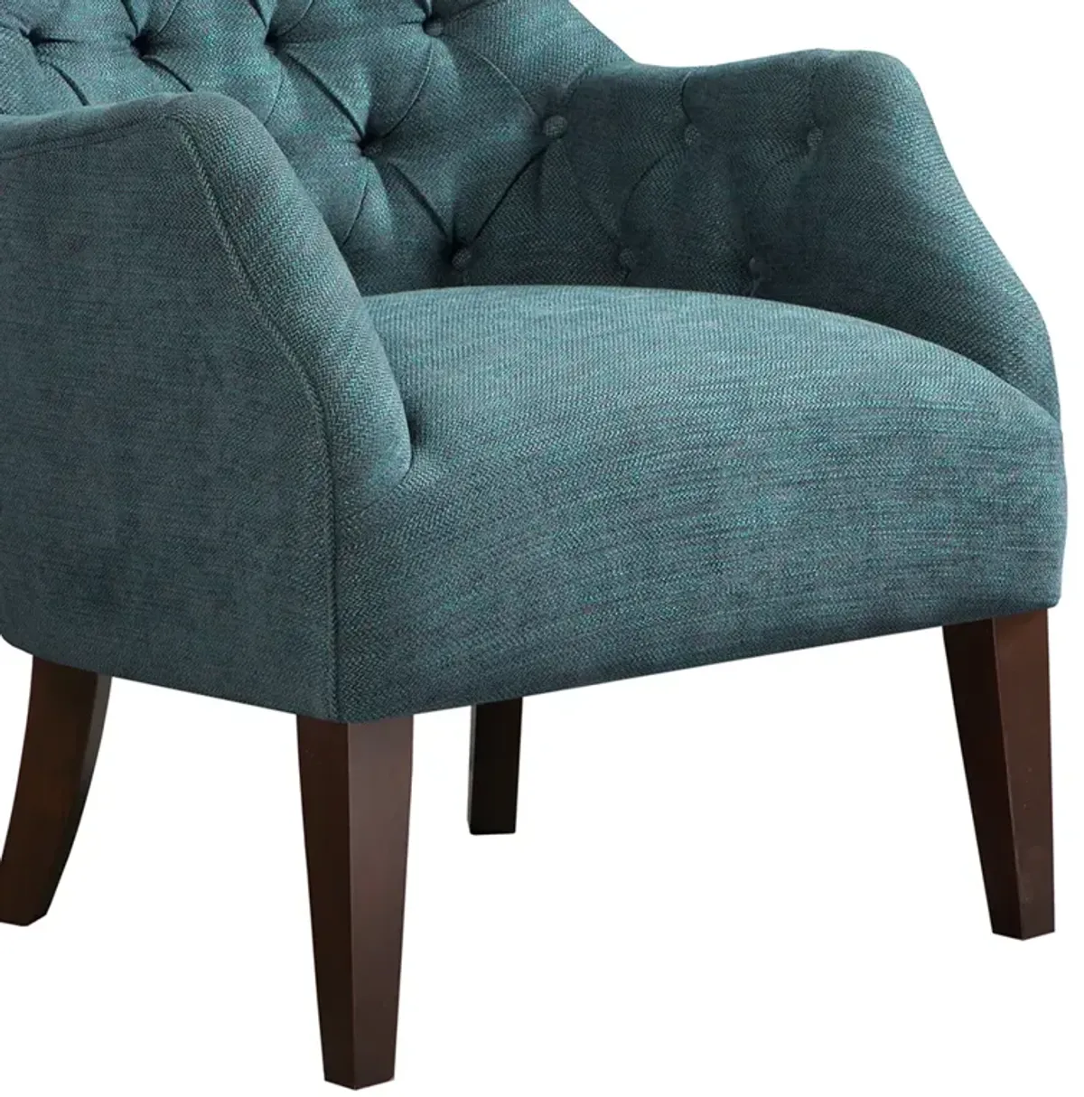 Madison Park Hannah Teal Button Tufted Wing Chair