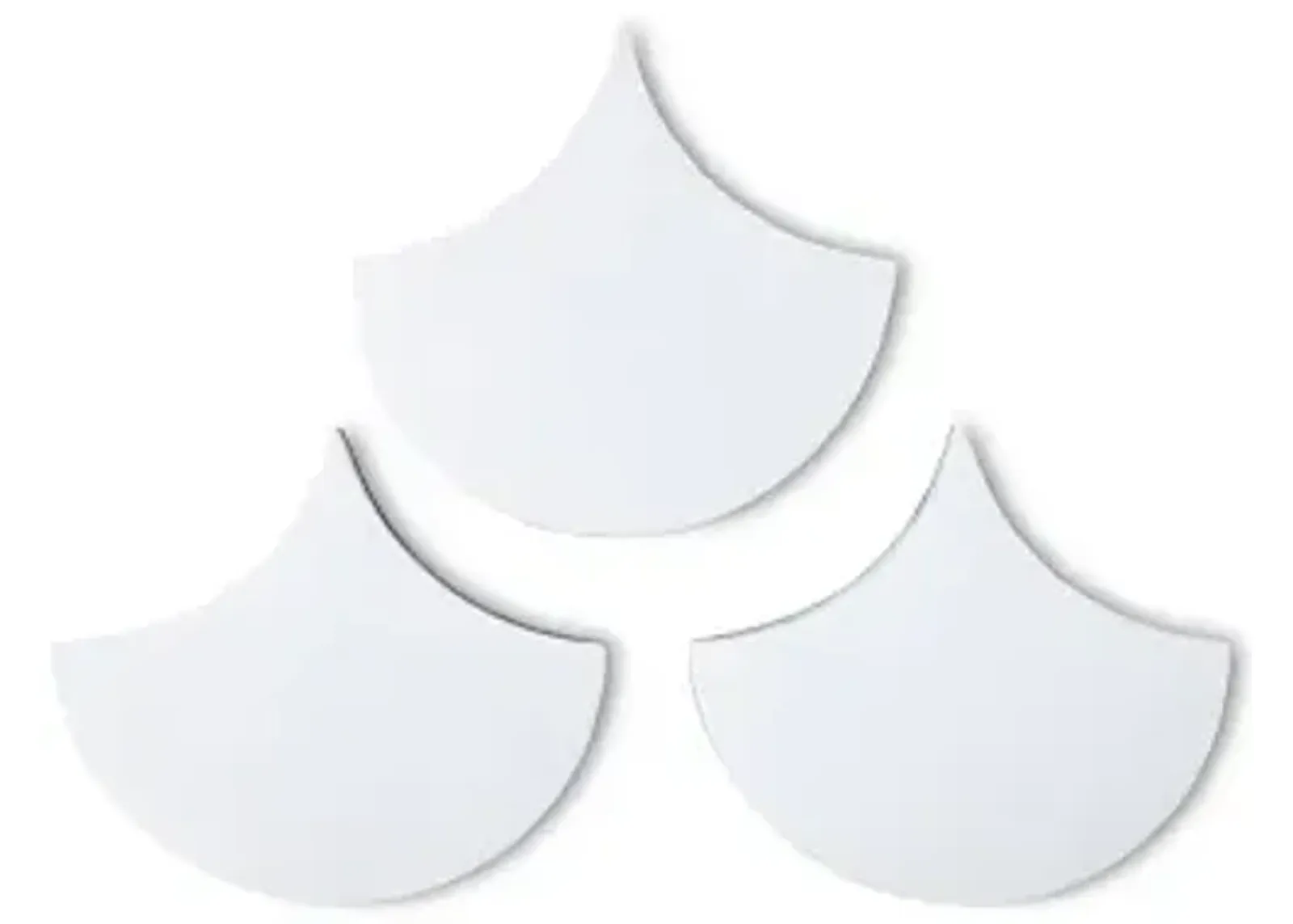 Scales Wall Tiles, Glossy White, Set of 3