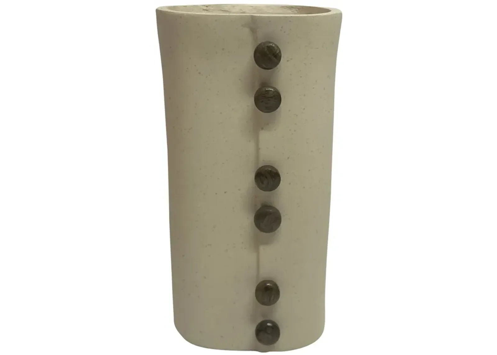 Ecomix, 12" Button Vase, Ivory