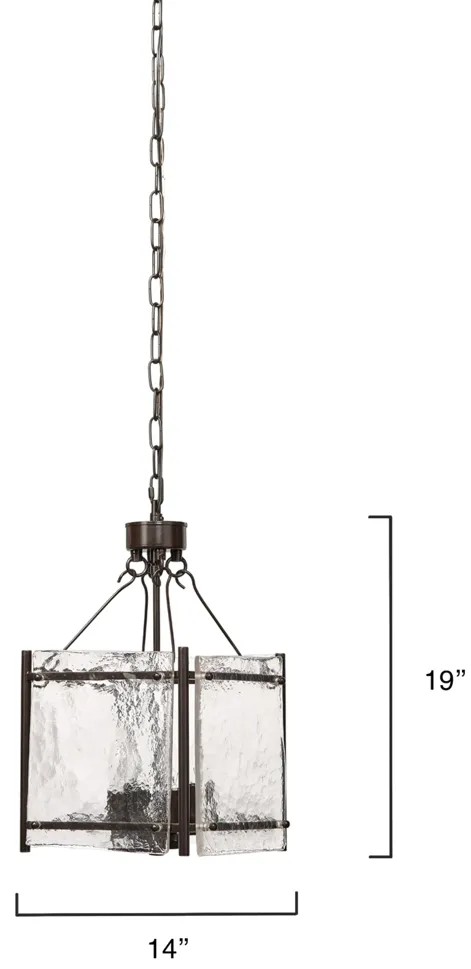 Glenn Small Square Bronze Metal Chandelier