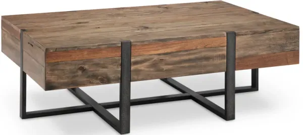 Prescott Modern Reclaimed Wood Rectangular Coffee Table