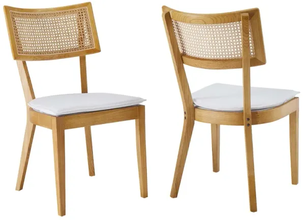 Caledonia Fabric Upholstered Wood Dining Chair Set of 2 by Modway