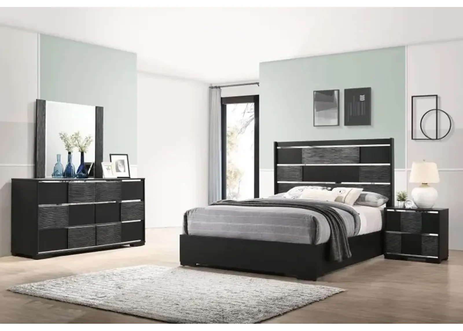 Blacktoft 4-piece Queen Panel Bedroom Set Black