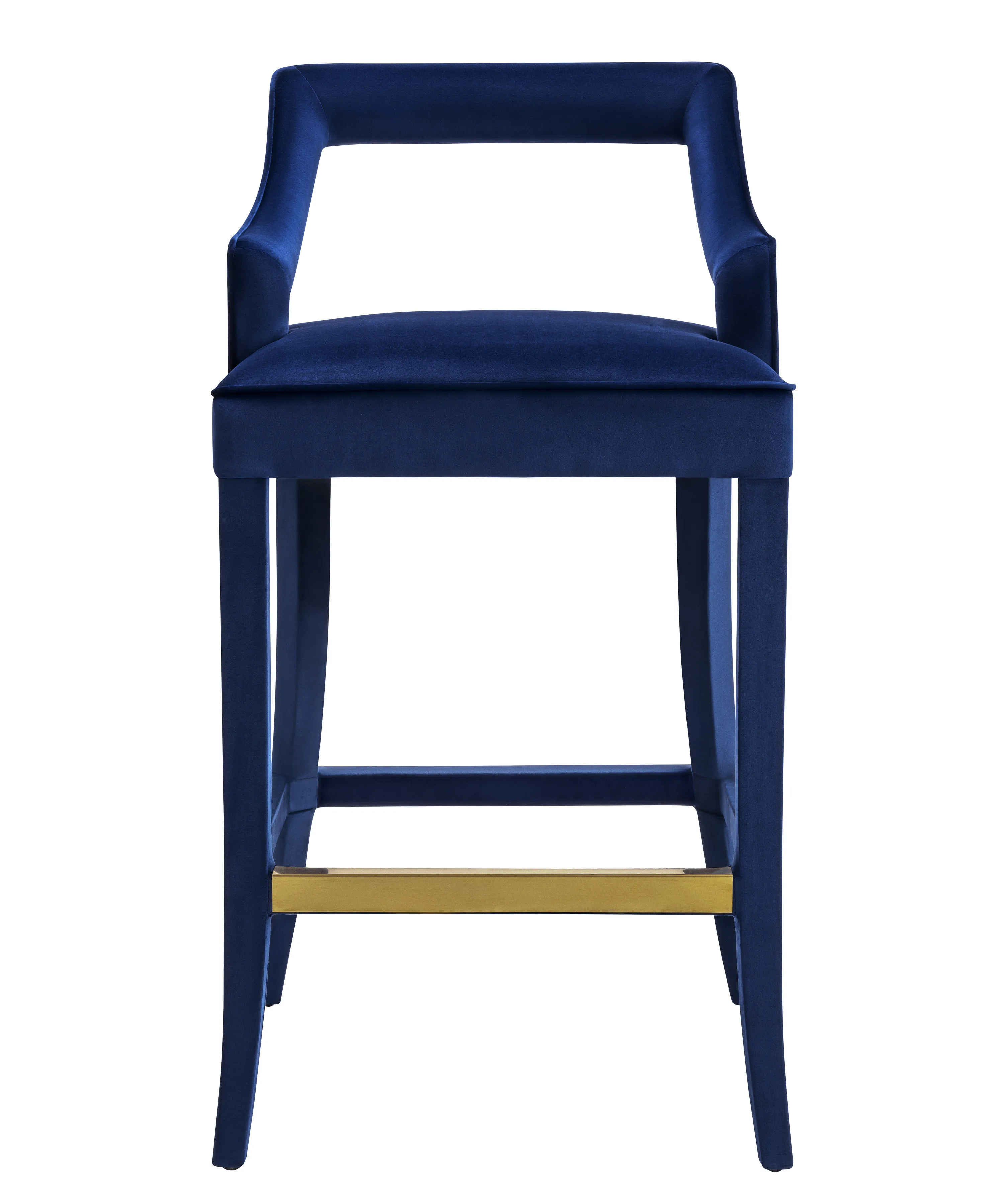 Tiffany Navy Velvet Counter Stool