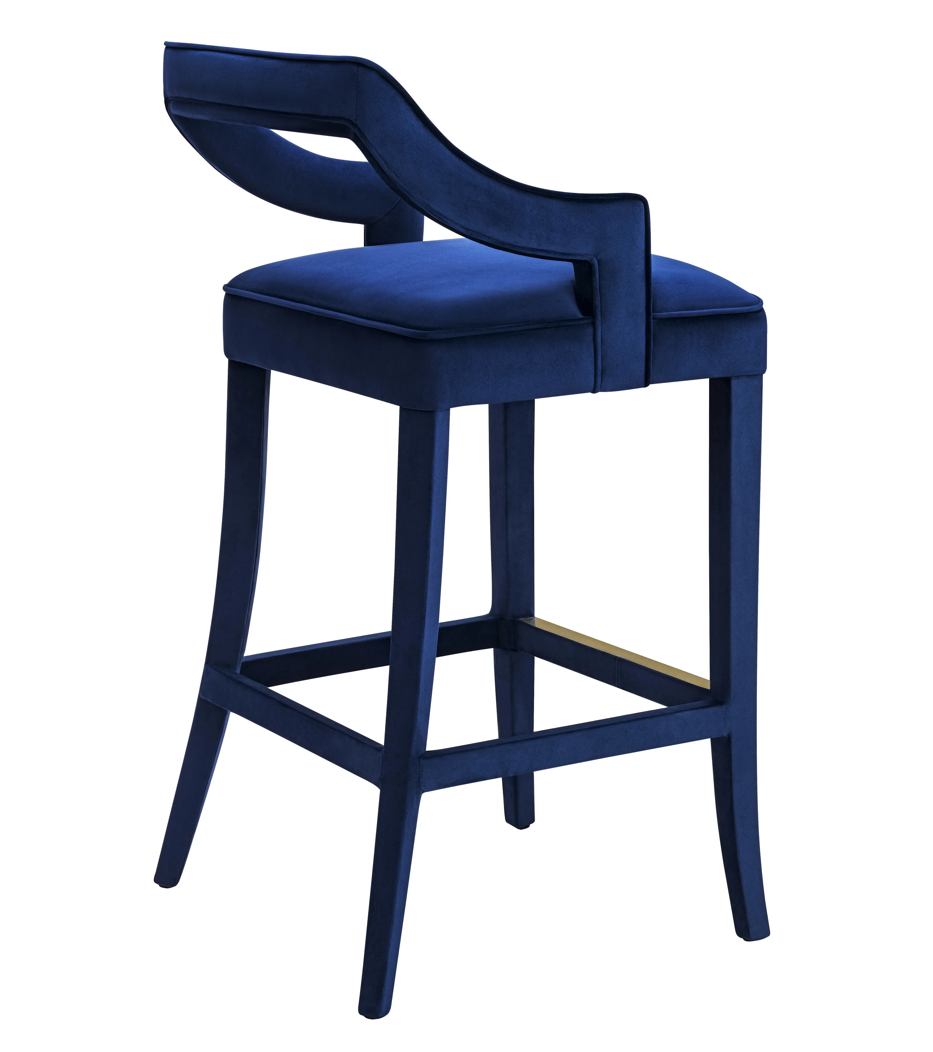 Tiffany Navy Velvet Counter Stool