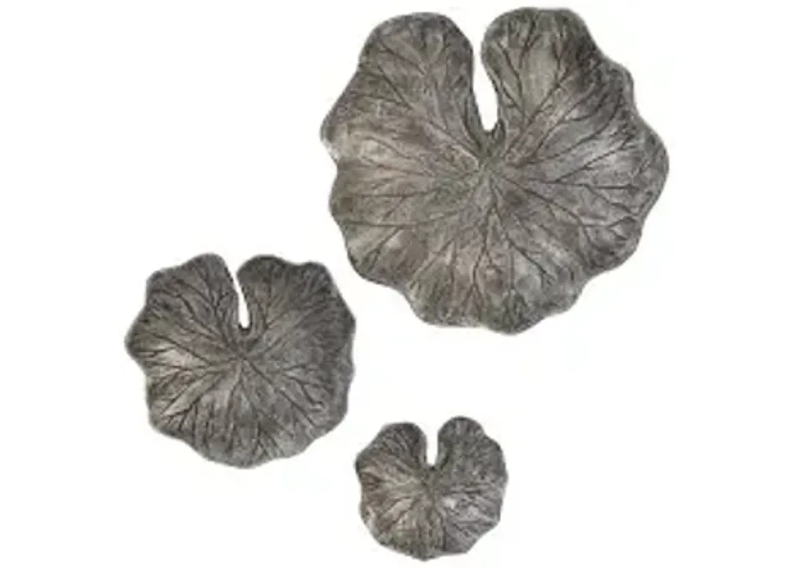 lotus leaf wall tiles, set of 3, black/silver, aluminum