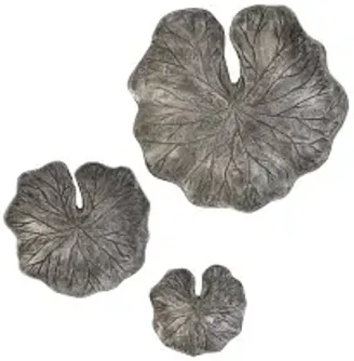 lotus leaf wall tiles, set of 3, black/silver, aluminum