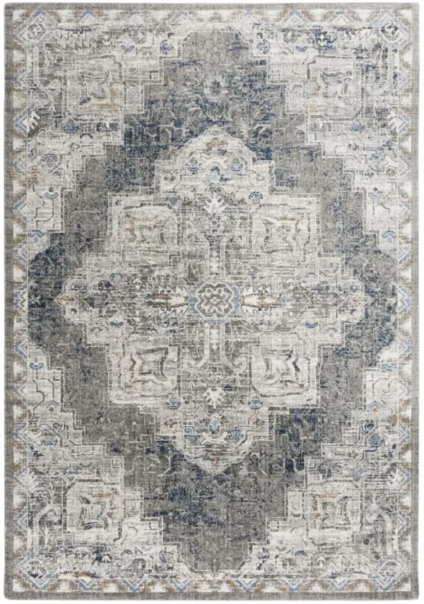 Anatolia Dk.Gray Medallion Recycled Polyester 5'2" x 7'9" Rectangle Rug