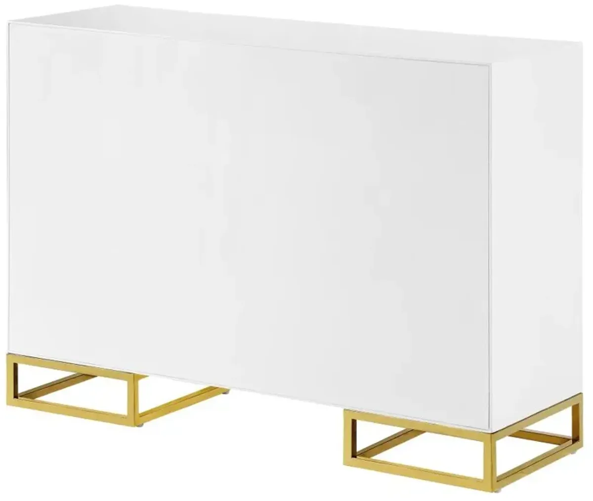 Elsa 2-door Accent Cabinet with Adjustable Shelves White and Gold