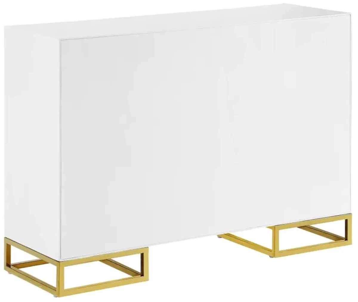 Elsa 2-door Accent Cabinet with Adjustable Shelves White and Gold