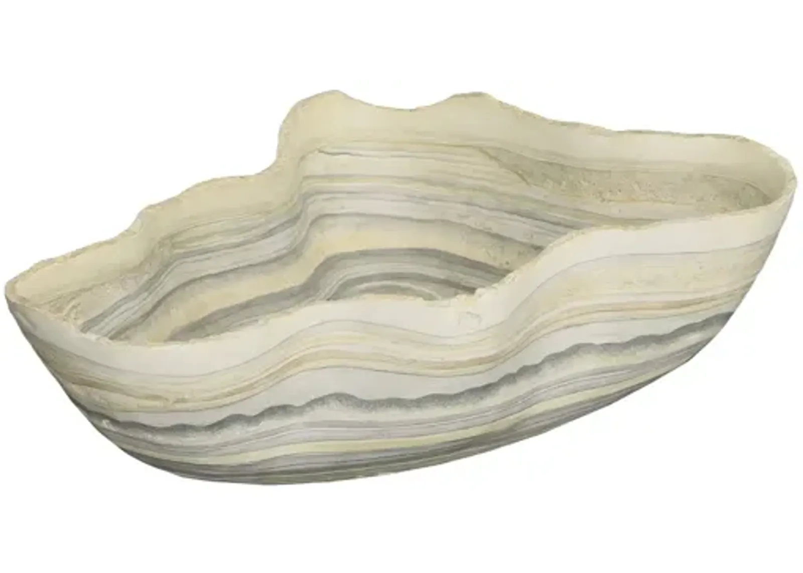 Cast Gray Onyx Bowl, Faux Finish, Large