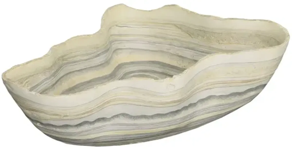 Cast Gray Onyx Bowl, Faux Finish, Large