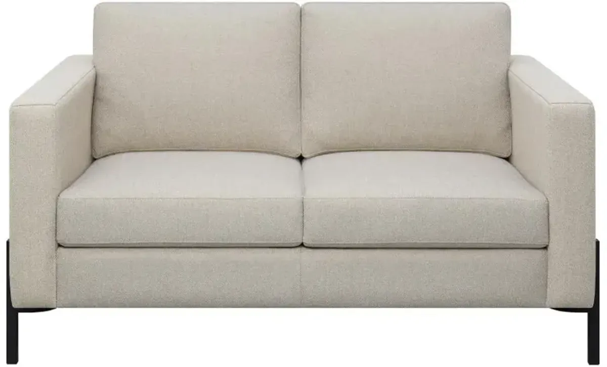 Tilly 2-piece Upholstered Track Arms Sofa Set Oatmeal