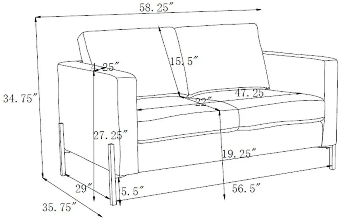 Tilly 2-piece Upholstered Track Arms Sofa Set Oatmeal