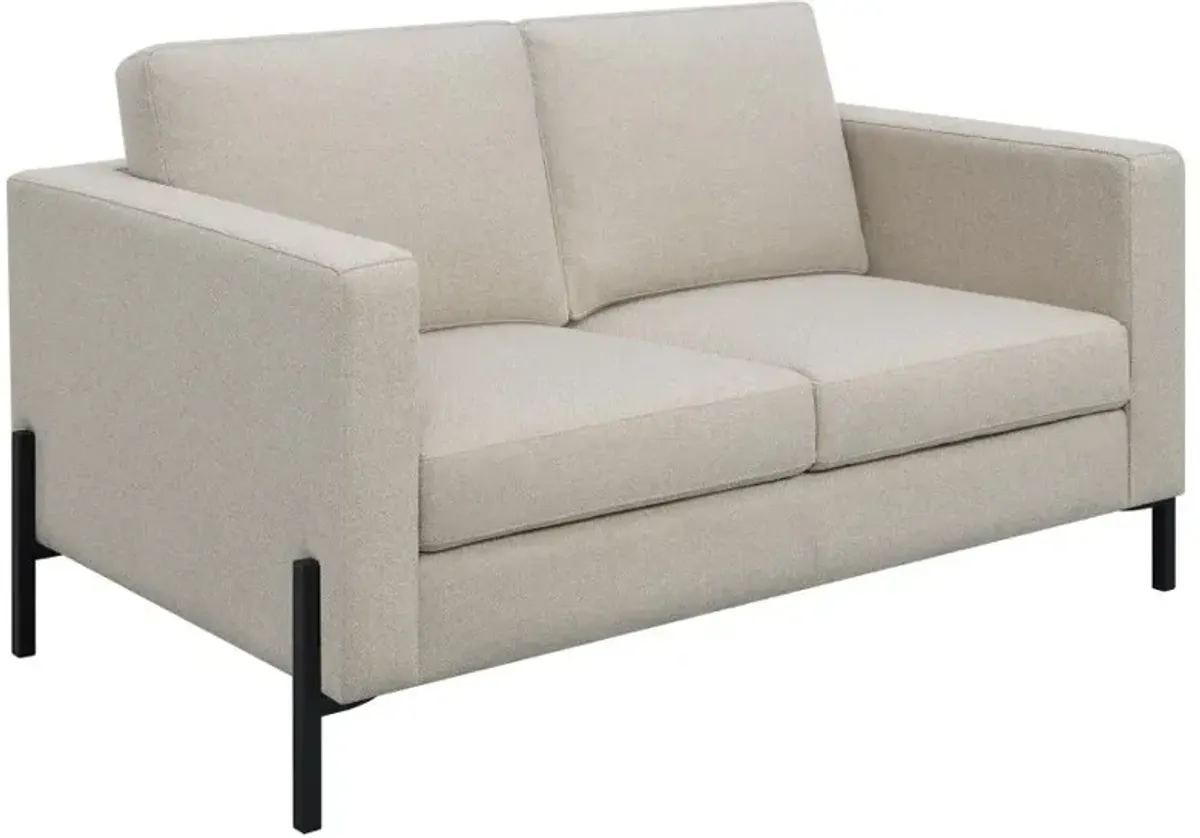 Tilly 2-piece Upholstered Track Arms Sofa Set Oatmeal