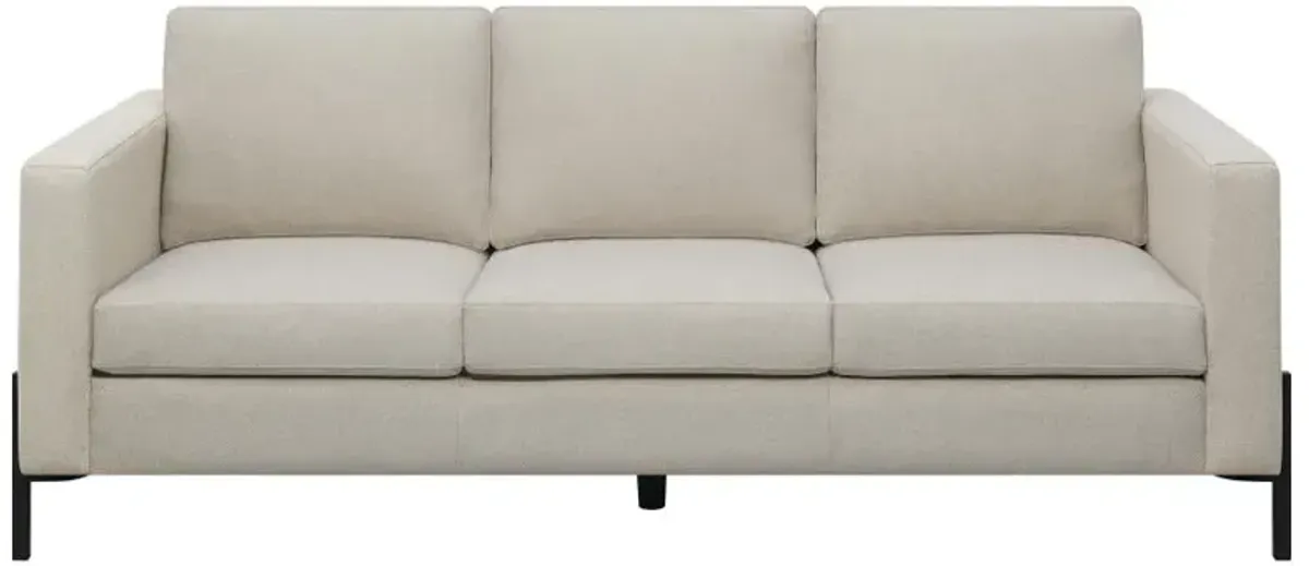 Tilly 2-piece Upholstered Track Arms Sofa Set Oatmeal