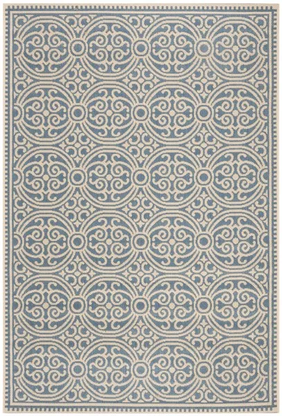 LINDEN 134 Collection LND134N-5 Cream / Blue 5'-3" X 7'-6"