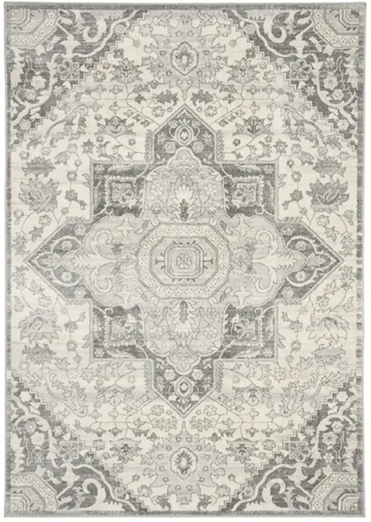 Brentwood 816 Grey / Cream 6'-7" X 6'-7" Square Square Powerloomed Rug