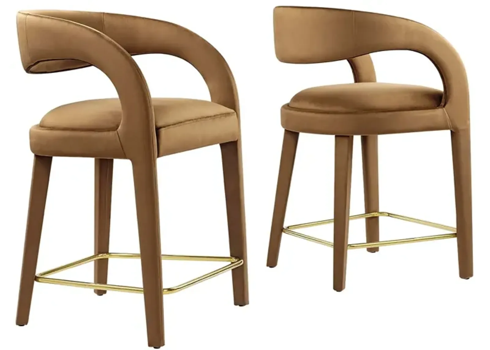 Pinnacle Performance Velvet Counter Stool Set of Two