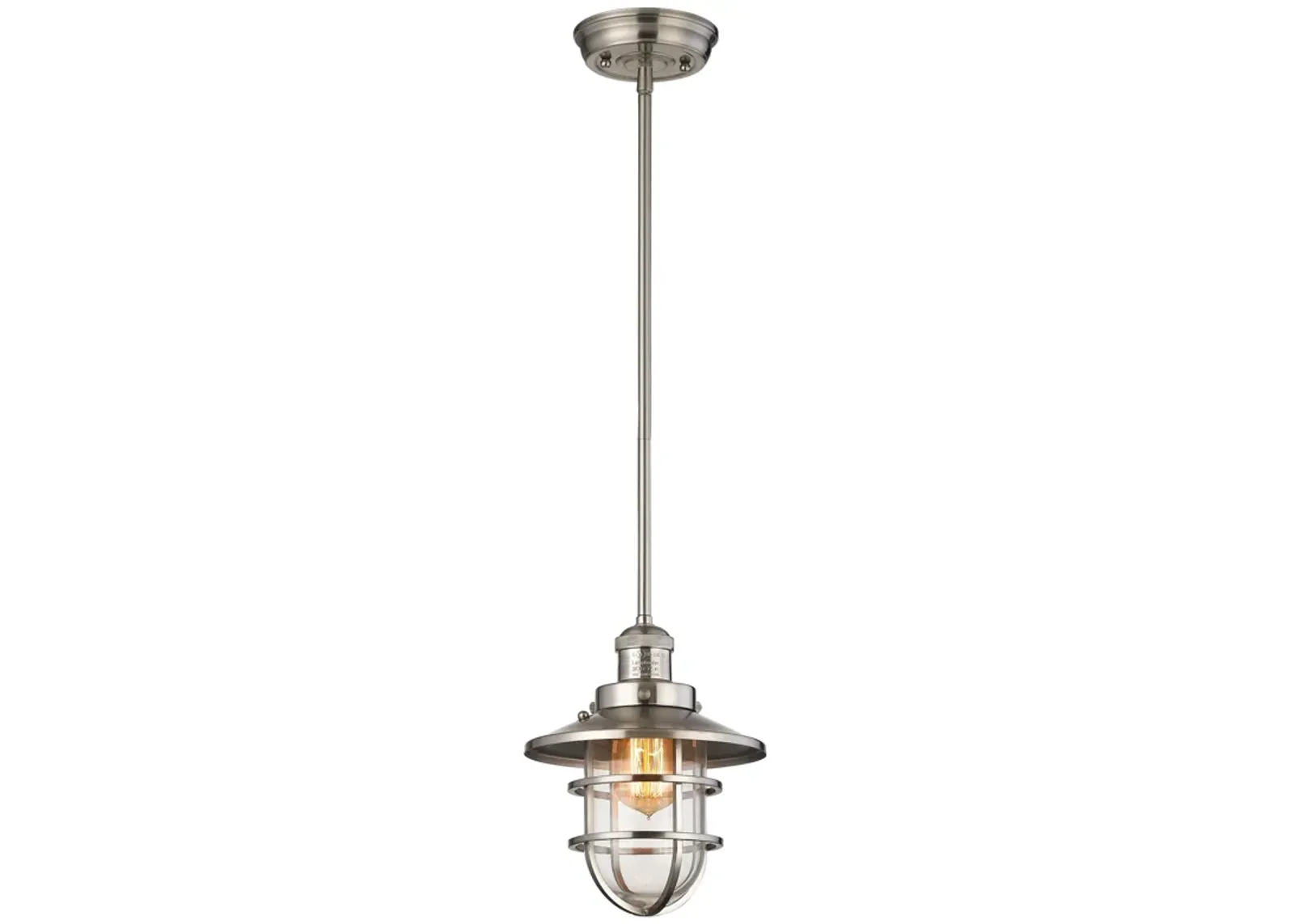 Seaport 8" Wide 1-Light Mini Pendant - Satin Nickel