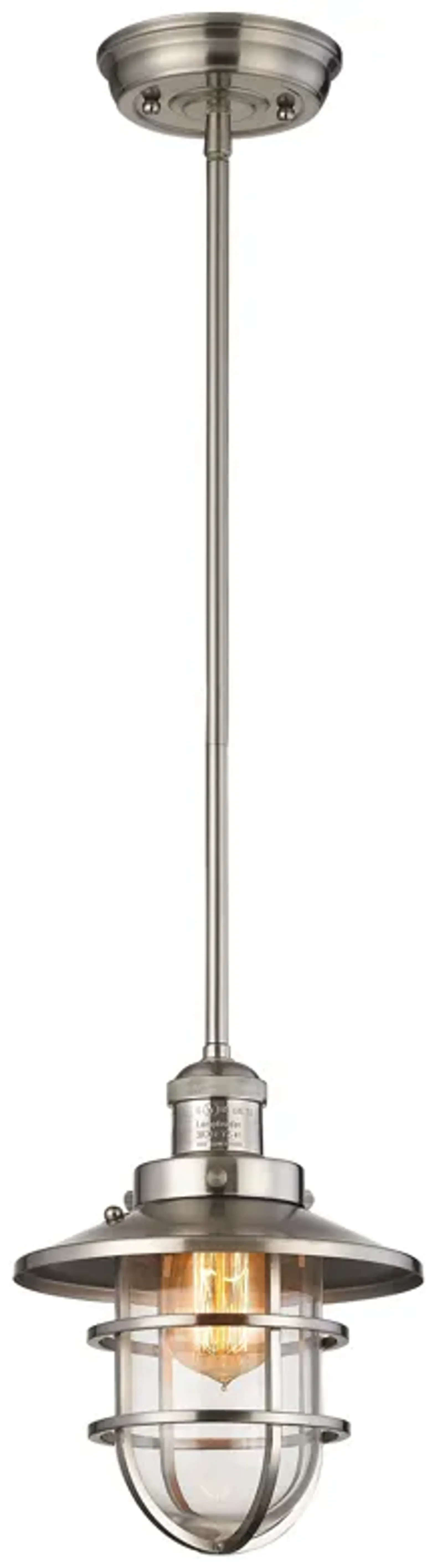 Seaport 8" Wide 1-Light Mini Pendant - Satin Nickel