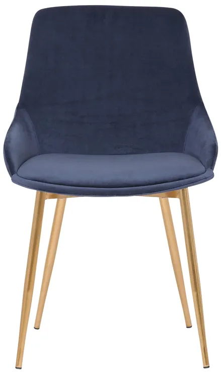 Heidi Blue Velvet Dining Accent Chair