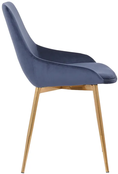 Heidi Blue Velvet Dining Accent Chair