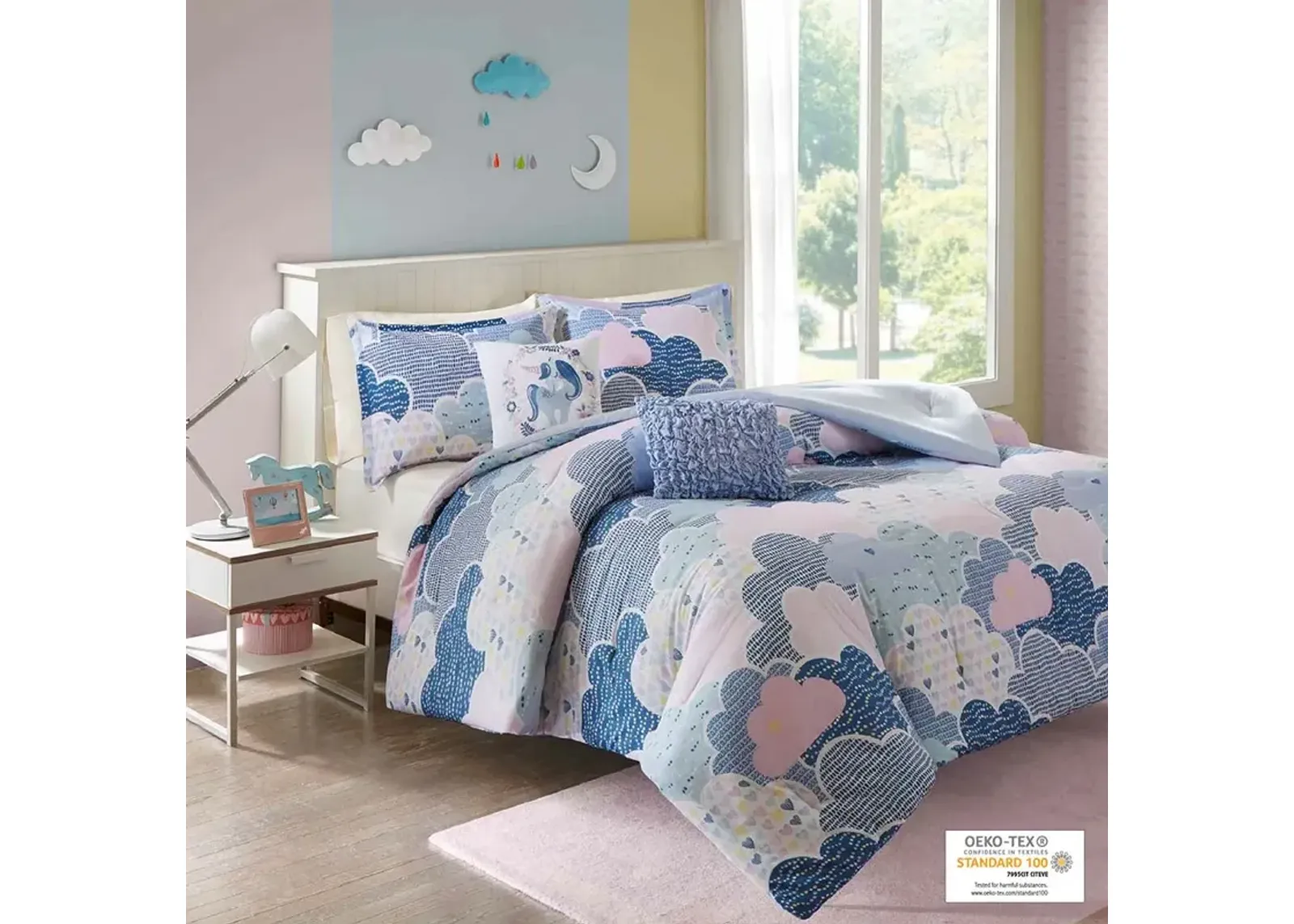 Urban Habitat Kids Cloud Blue Cotton Printed Comforter Set