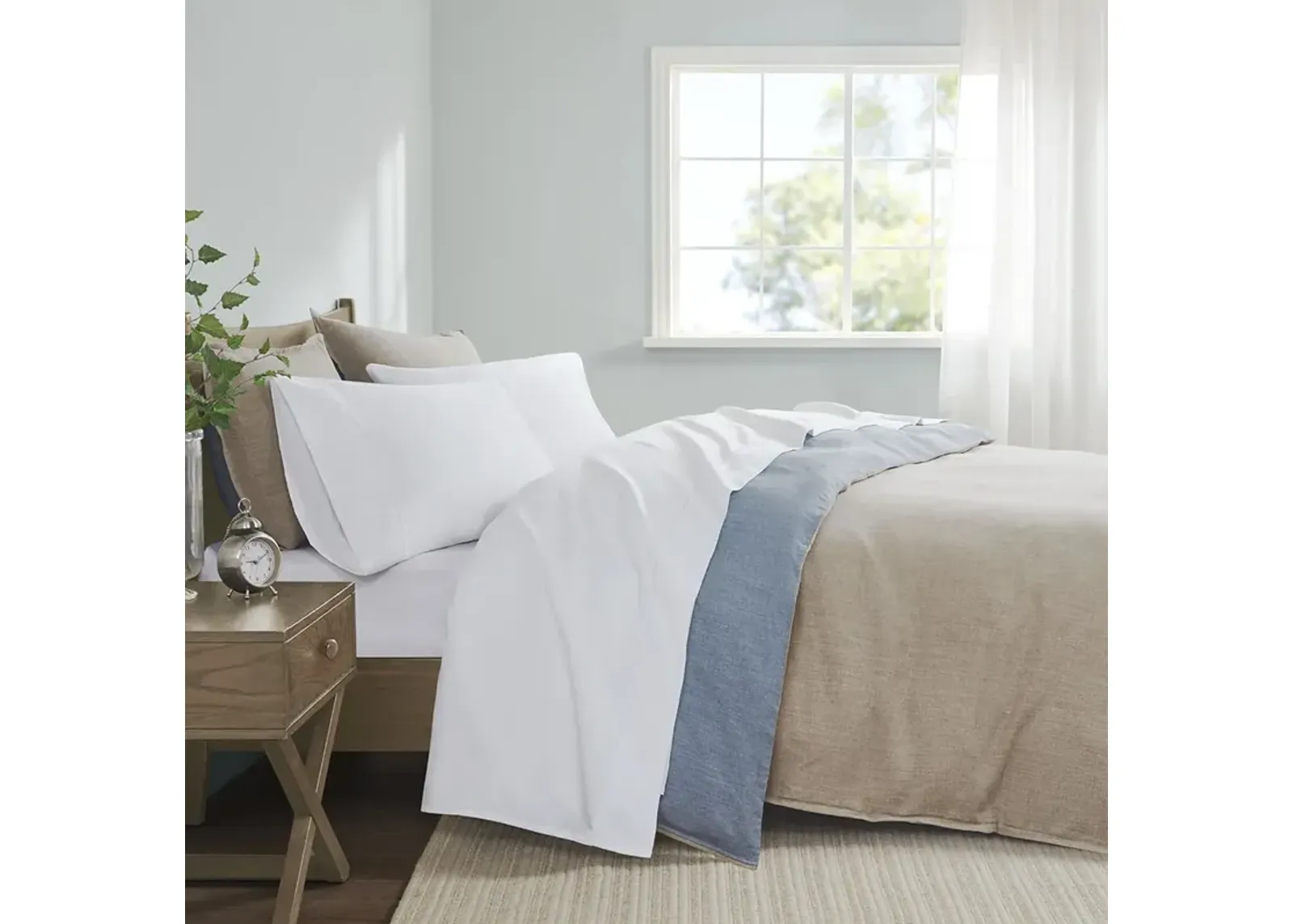 Madison Park 600 Thread Count White Pima Cotton Sheet Set