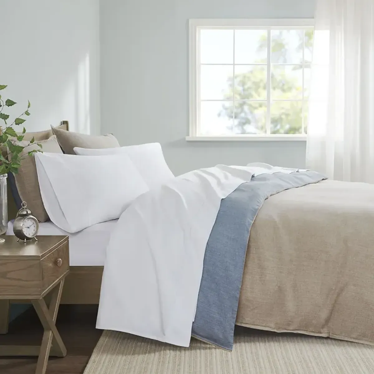 Madison Park 600 Thread Count White Pima Cotton Sheet Set