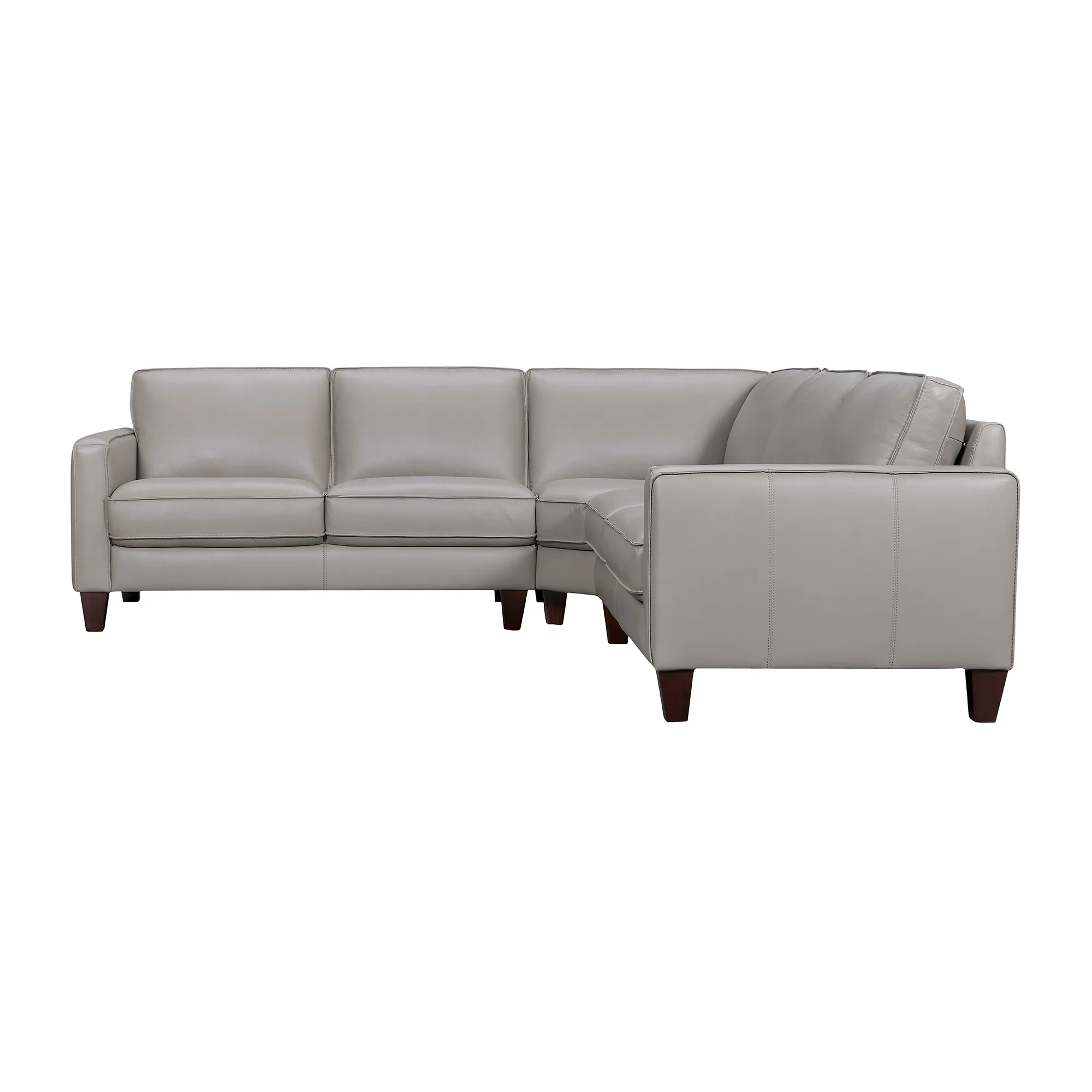 Summit 3 Piece Greige Leather Sectional Sofa