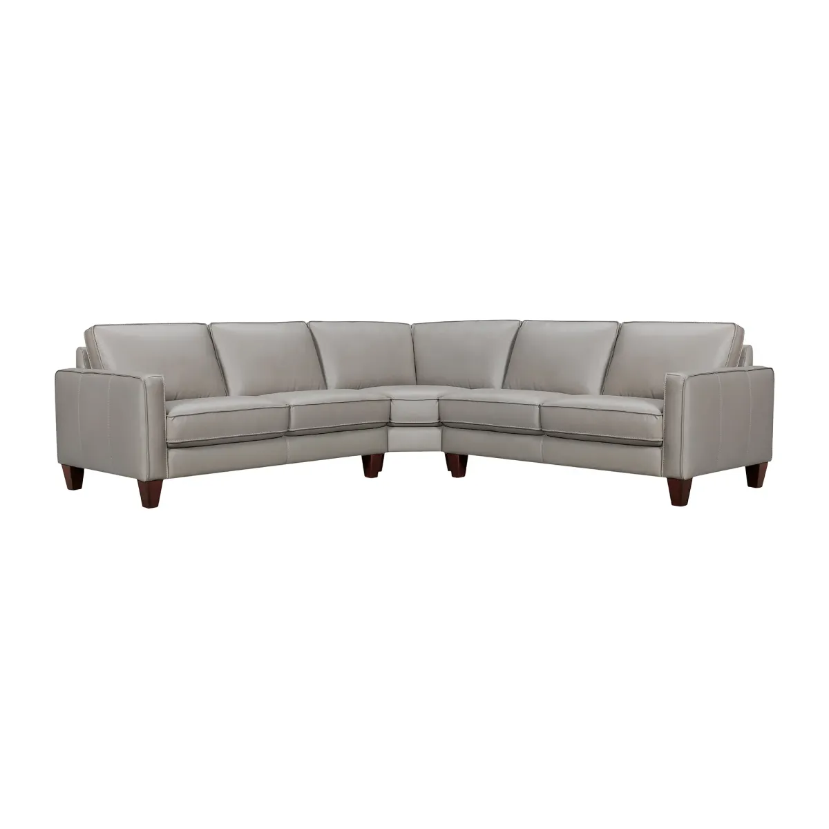 Summit 3 Piece Greige Leather Sectional Sofa