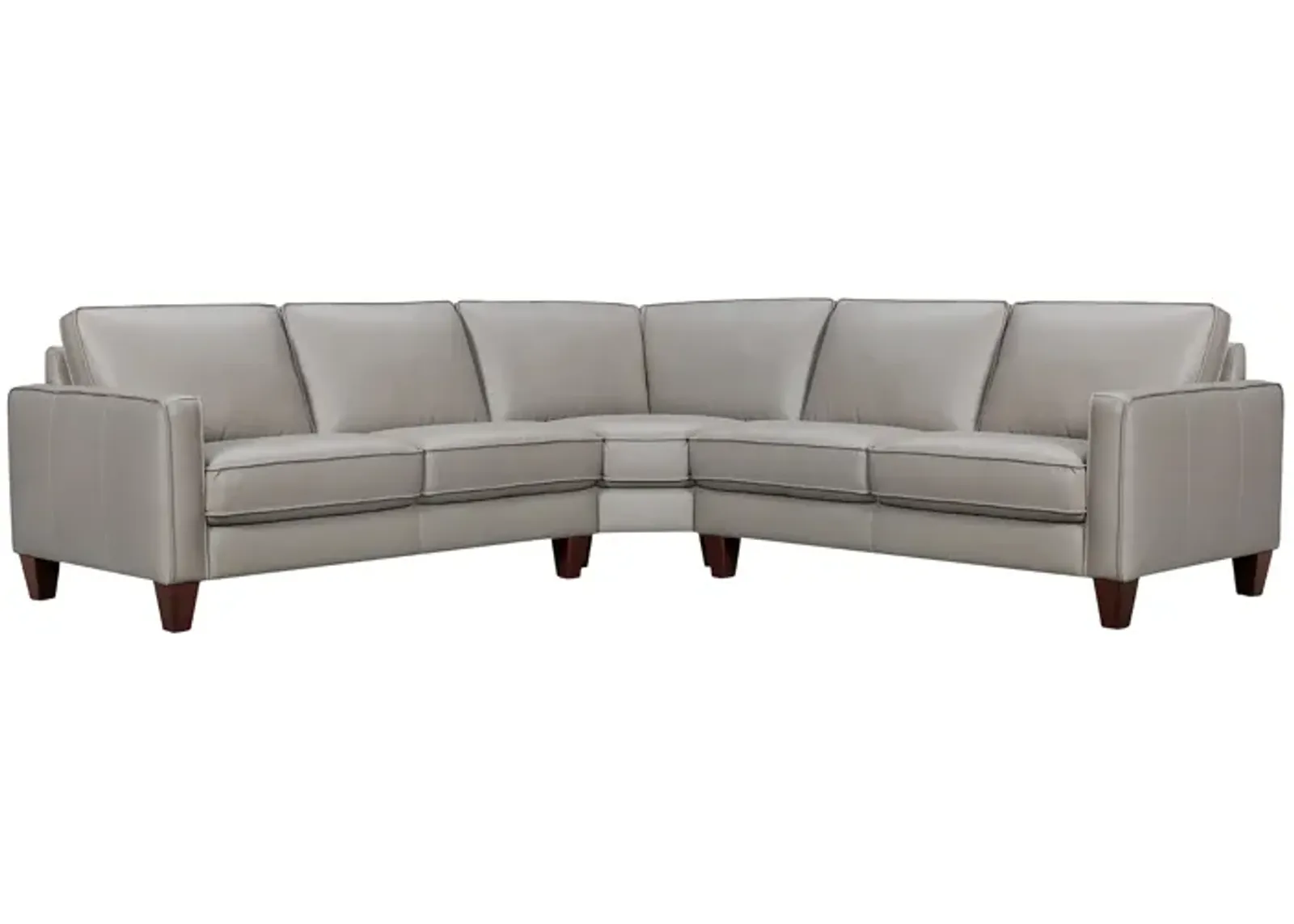 Summit 3 Piece Greige Leather Sectional Sofa