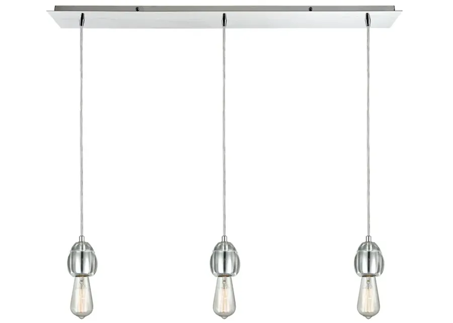 Socketholder 36" Wide 3-Light Mini Pendant - Polished Chrome