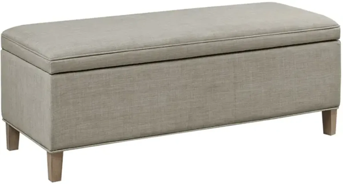 Martha Stewart Caymus Light Grey Rectangular Soft Close Storage Bench