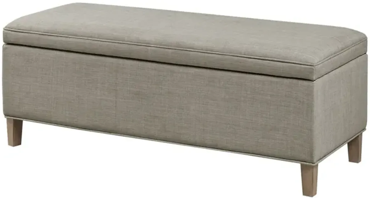 Martha Stewart Caymus Light Grey Rectangular Soft Close Storage Bench