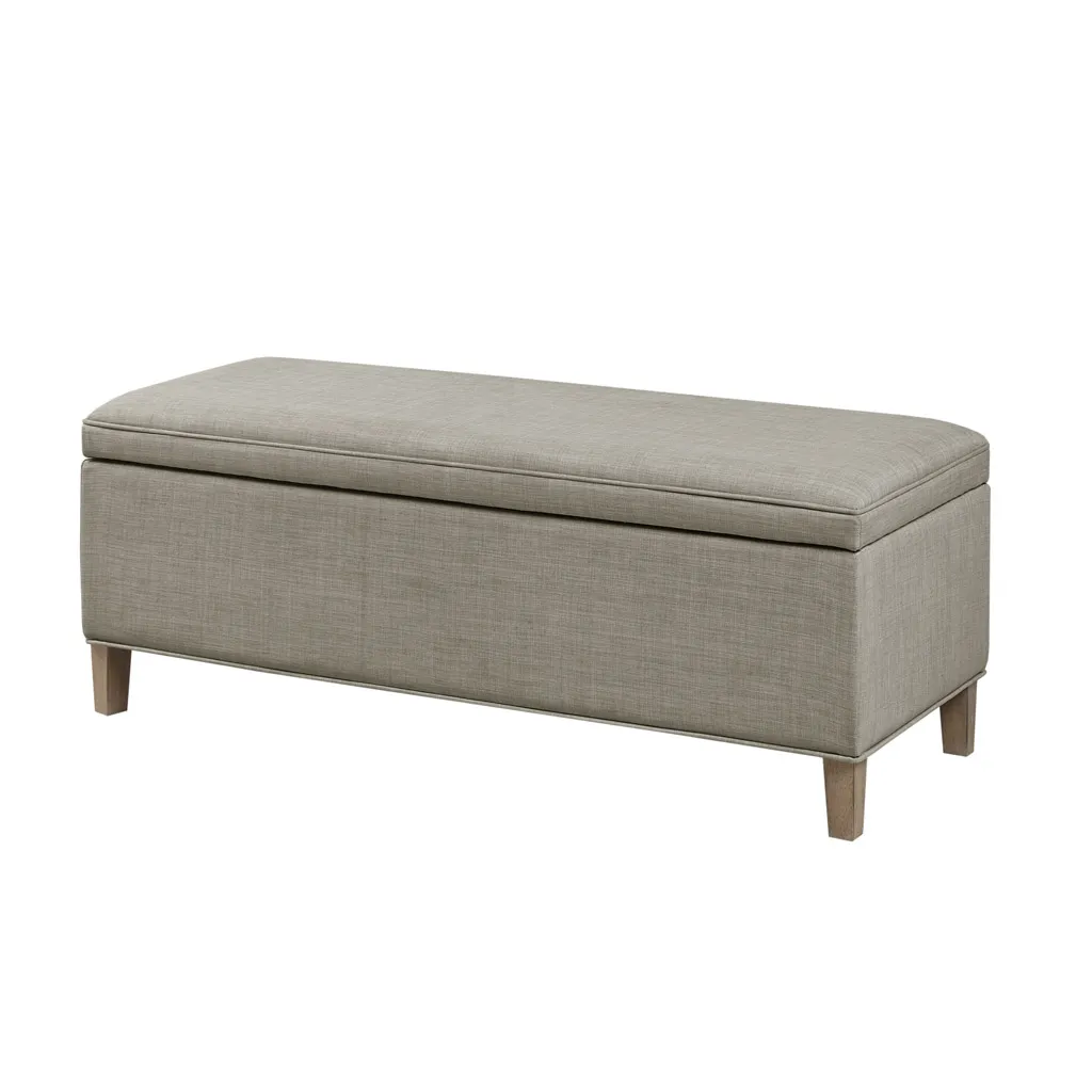 Martha Stewart Caymus Light Grey Rectangular Soft Close Storage Bench