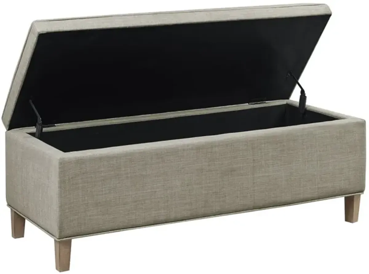 Martha Stewart Caymus Light Grey Rectangular Soft Close Storage Bench