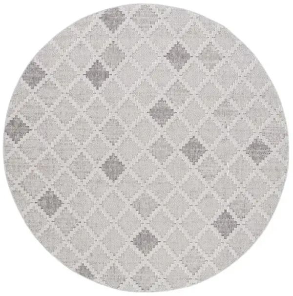 GLOBAL 408 Grey  6'-7' X 6'-7' Round Round Rug