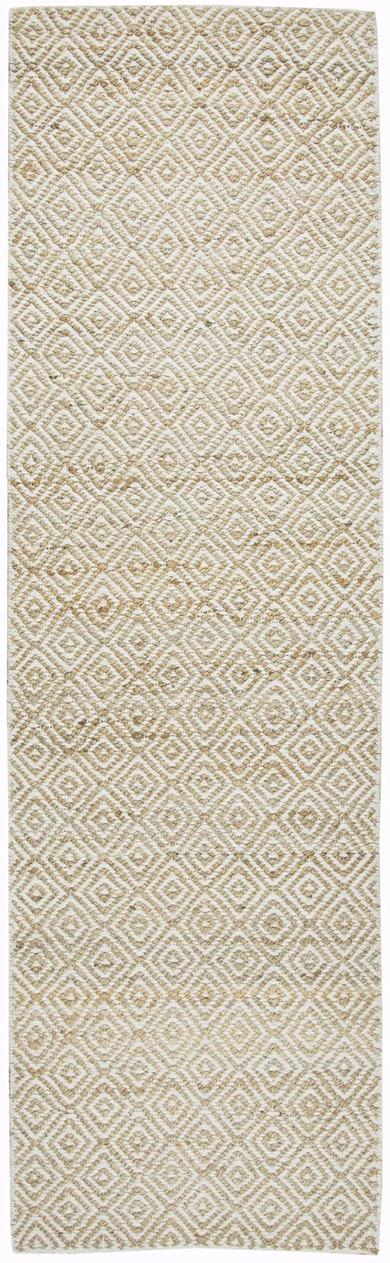 Ellington Natural  pattern  Jute / Wool  2'6" x 8' Runner Rug