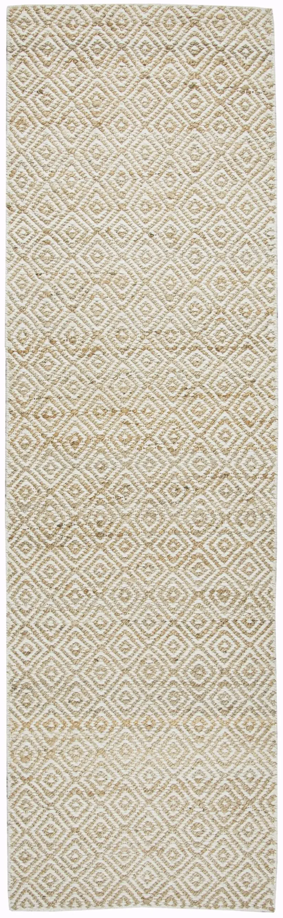 Ellington Natural  pattern  Jute / Wool  2'6" x 8' Runner Rug