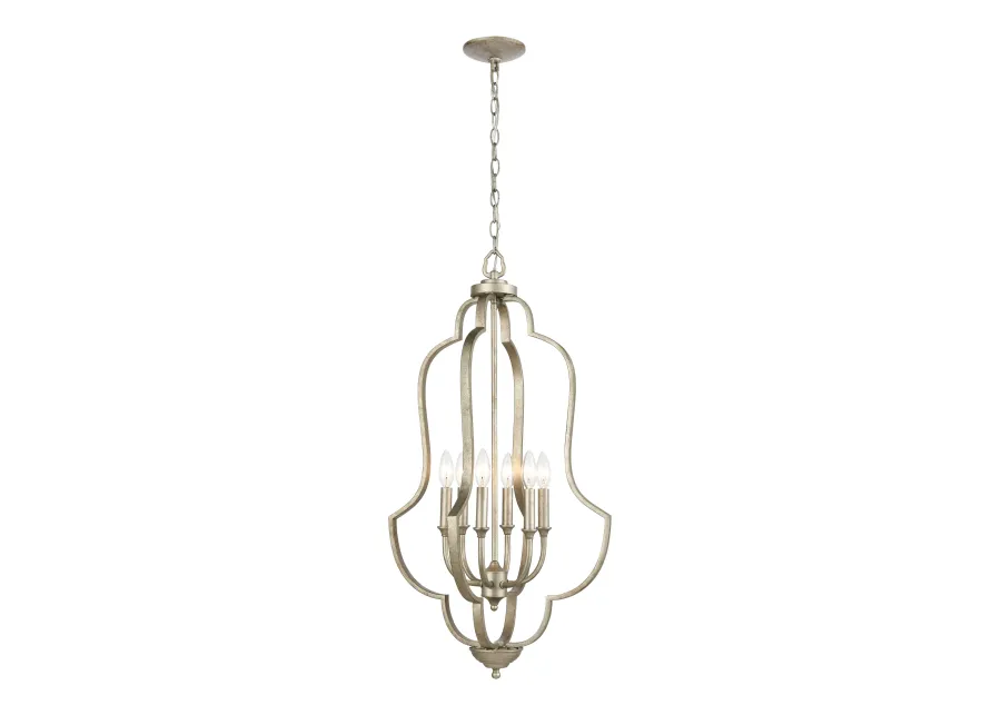 Lanesboro 18" Wide 6-Light Pendant - Dusted Silver