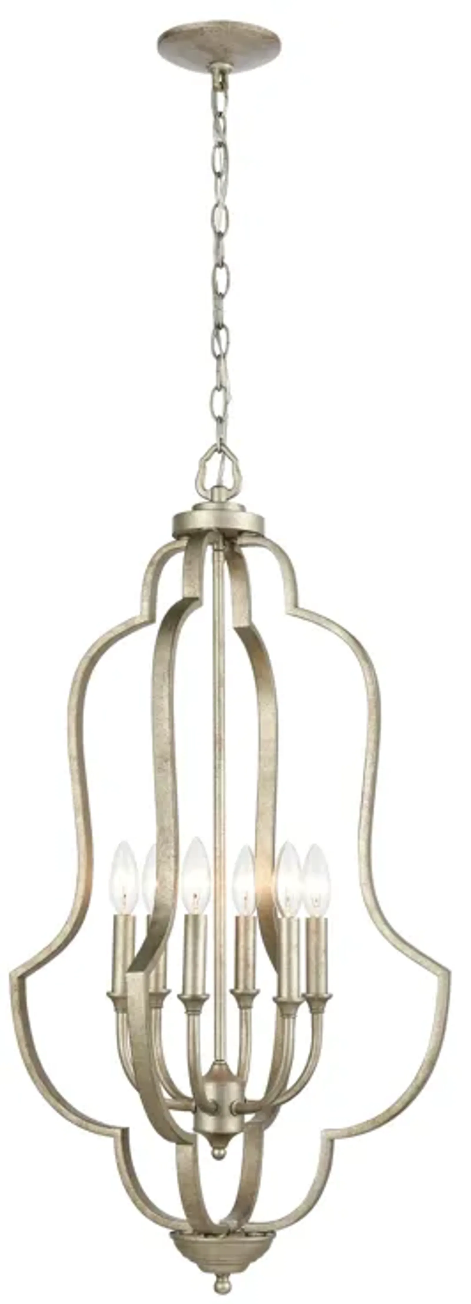 Lanesboro 18" Wide 6-Light Pendant - Dusted Silver