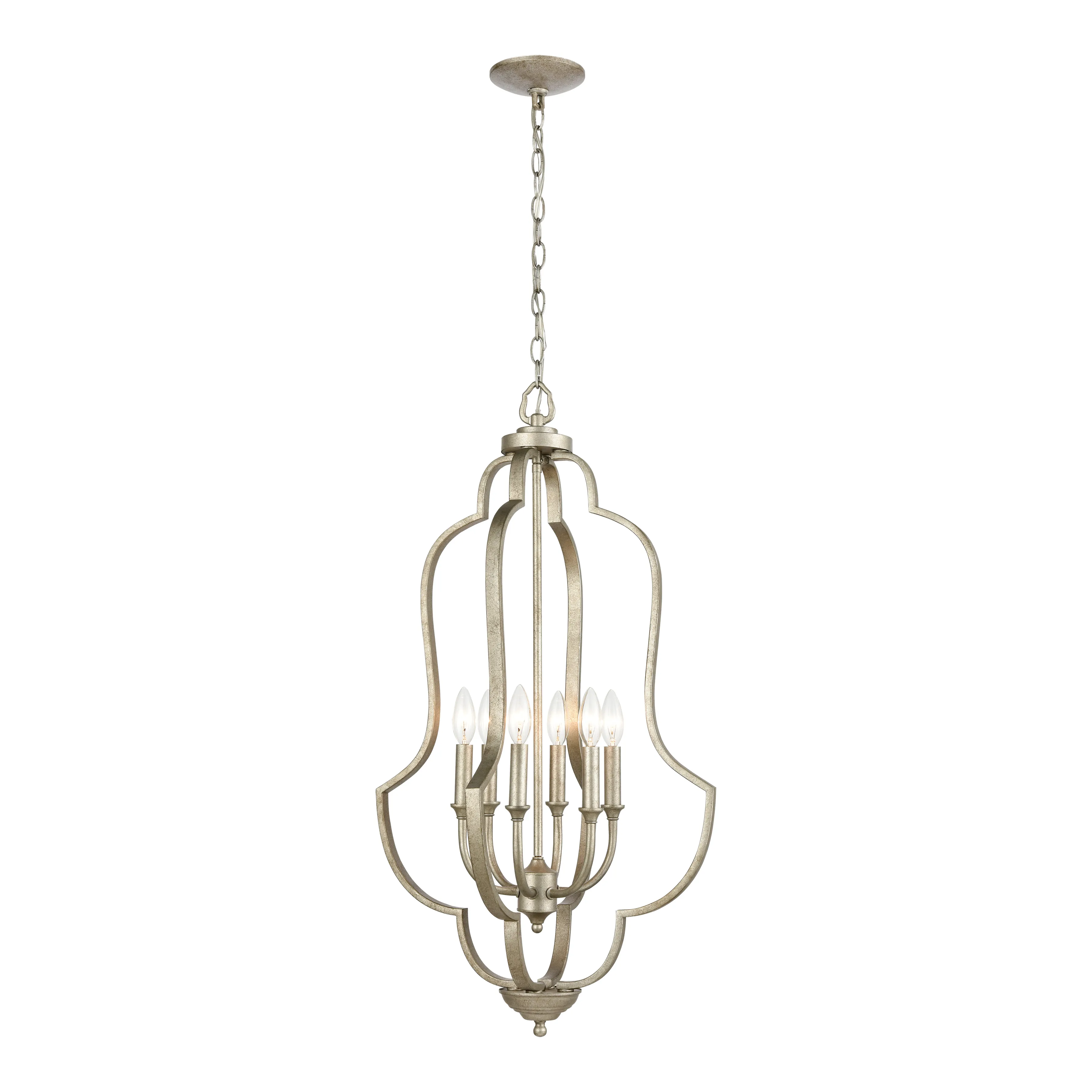 Lanesboro 18" Wide 6-Light Pendant - Dusted Silver