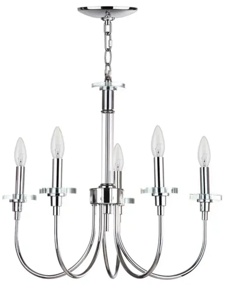 Sharon 5 Light Chrome 21-Inch Dia Adjustable Chandelier