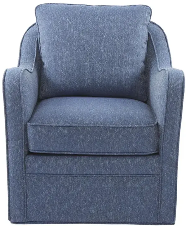 Madison Park Brianne Navy Wide Seat Swivel Arm Chair