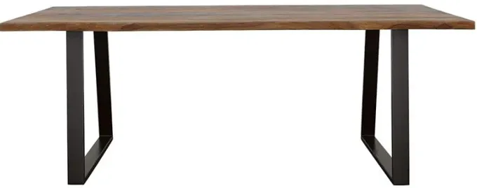 Alana Live Edge Dining Table Grey Sheesham And Black